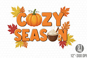 Cozy Season PNG, Pumpkin Fall Png, an Illustration by Designking (Thumbnail 1 of 4)
