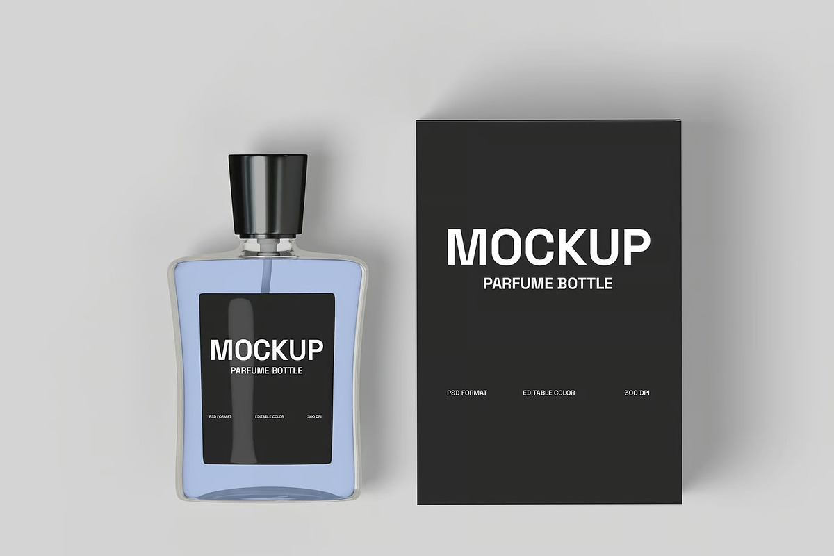 Perfume Bottle Mockup, a Packaging Mockup by renderstockmarket (Photo 3 of 4)