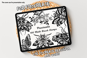 100 Moth Procreate Stamps