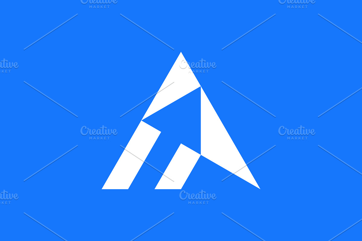 Letter A arrow negative space logo, a Branding & Logo Template by Rasagama Studio (Photo 1 of 4)