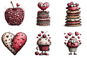 Quirky Valentines Sweets Clipart, an Illustration by DreamArtGraphic (Thumbnail 2 of 4)