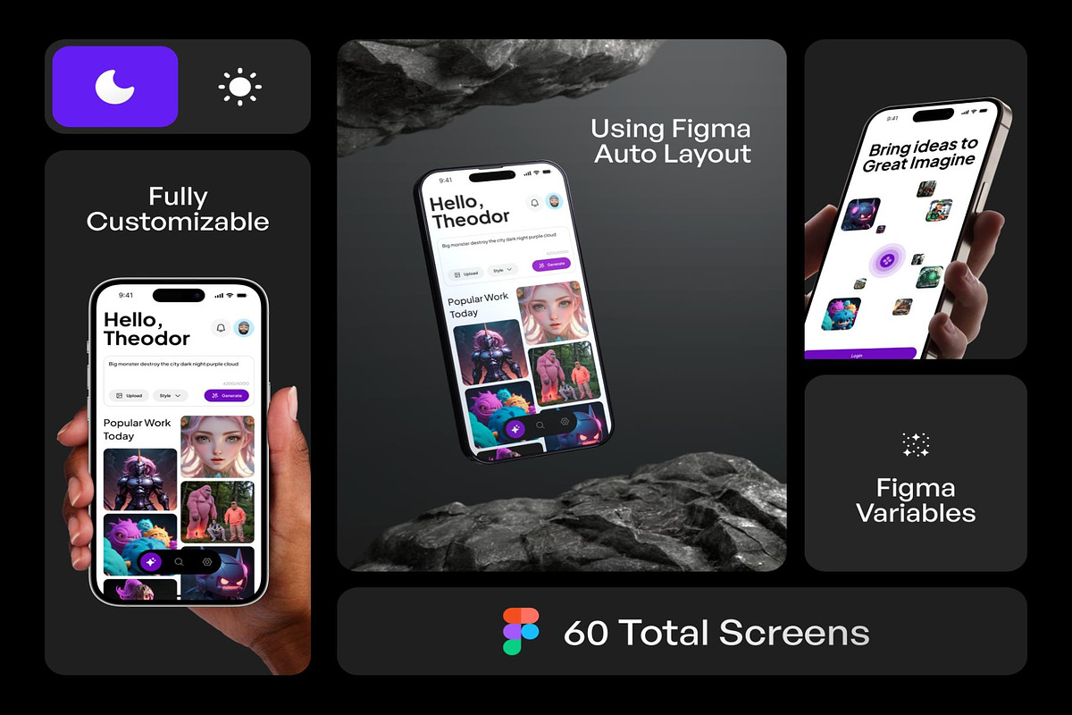 GenImage - AI Art Generator UI KIT, an UI Kit Template by Lumina_ui_ux202 (Photo 2 of 5)