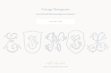 Monogram Wedding Crest Set, an Illustration by Loren Schmidt Studio