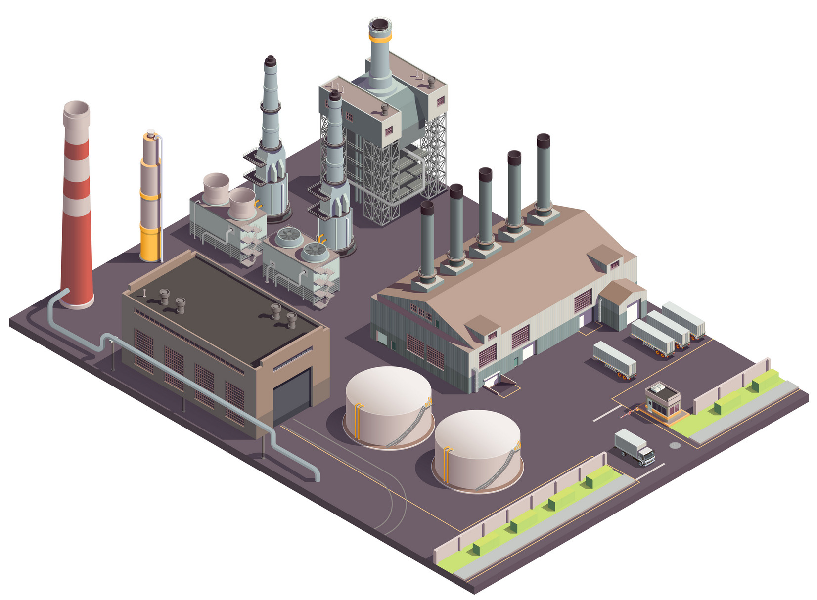 Industrial buildings composition, a Decorative Illustration by Macrovector