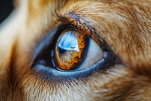 Macro photo of german shepherd dog eye, an Animal Photo by AlyaAnd