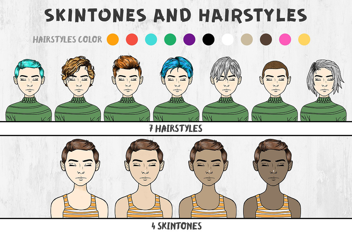 Character Creator (Boys), a Person Illustration by Alina Sh (Photo 2 of 9)