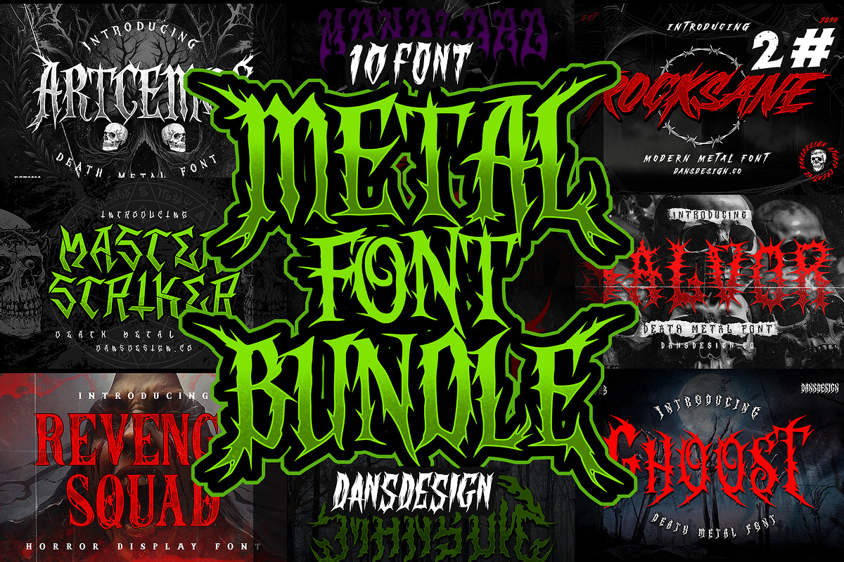 Dansdesign Metal Bundle #2 sale, a Blackletter Font by dansdesign