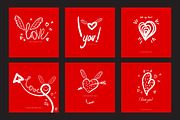 Valentine`s Day Greeting Cards, an Illustration by GalaStudio (Thumbnail 2 of 5)