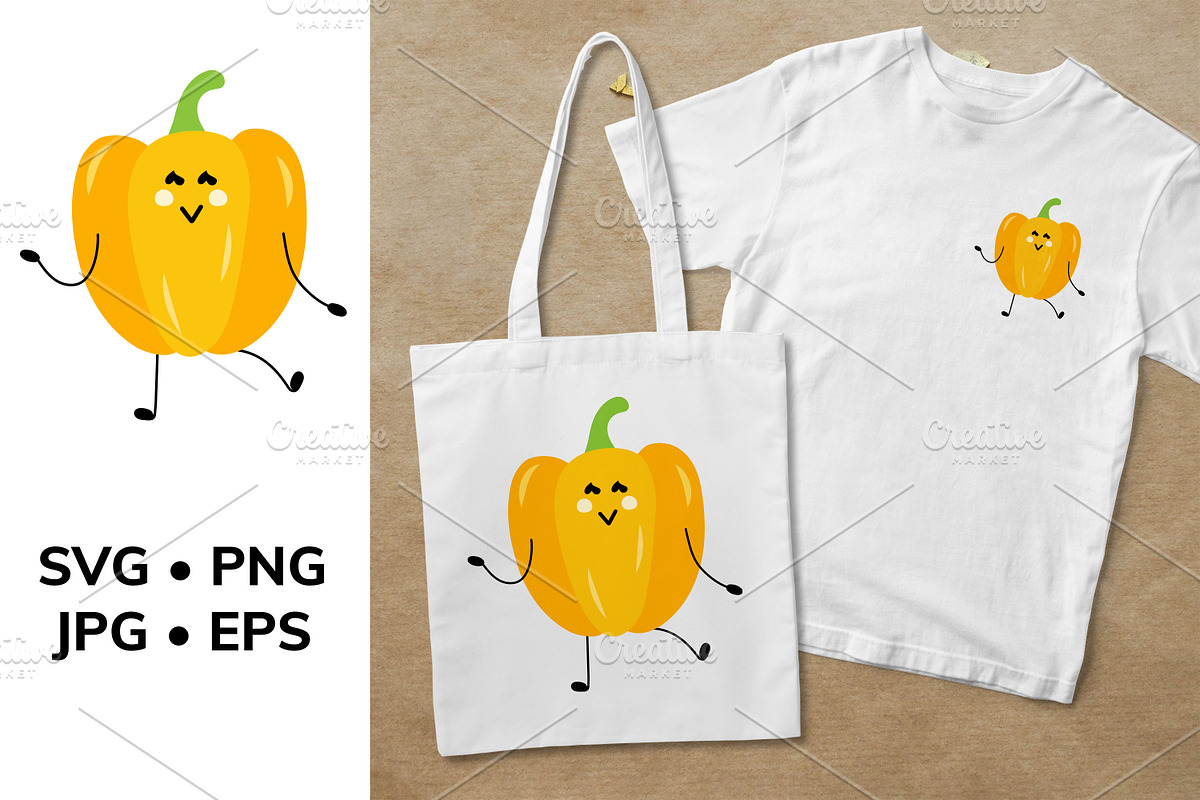 Bell pepper cute funny vegetable, an Object Graphic by jelisua88 (Photo 1 of 3)
