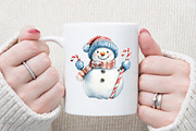 Christmas Pastel Blue Snowman Clipar, an Illustration by Sublimation Artist (Thumbnail 5 of 6)