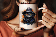Halloween Cat Witch Clipart Bundle, a Seasonal Illustration by Creative Arslan (Thumbnail 6 of 9)