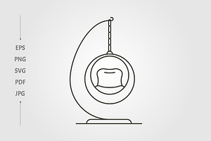 minimalist swing chair icon vector m, a Branding & Logo Template by lawoel