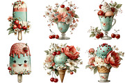 Whimsical Summer Ice Cream Clipart, an Illustration by DreamArtGraphic (Thumbnail 3 of 5)
