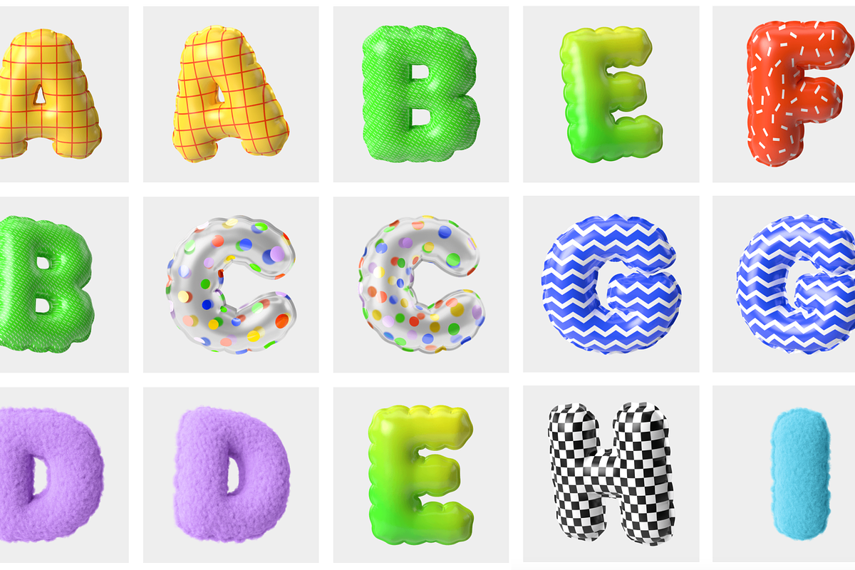 Inflatable 3D alphabet, an Illustration by Wannathis.one