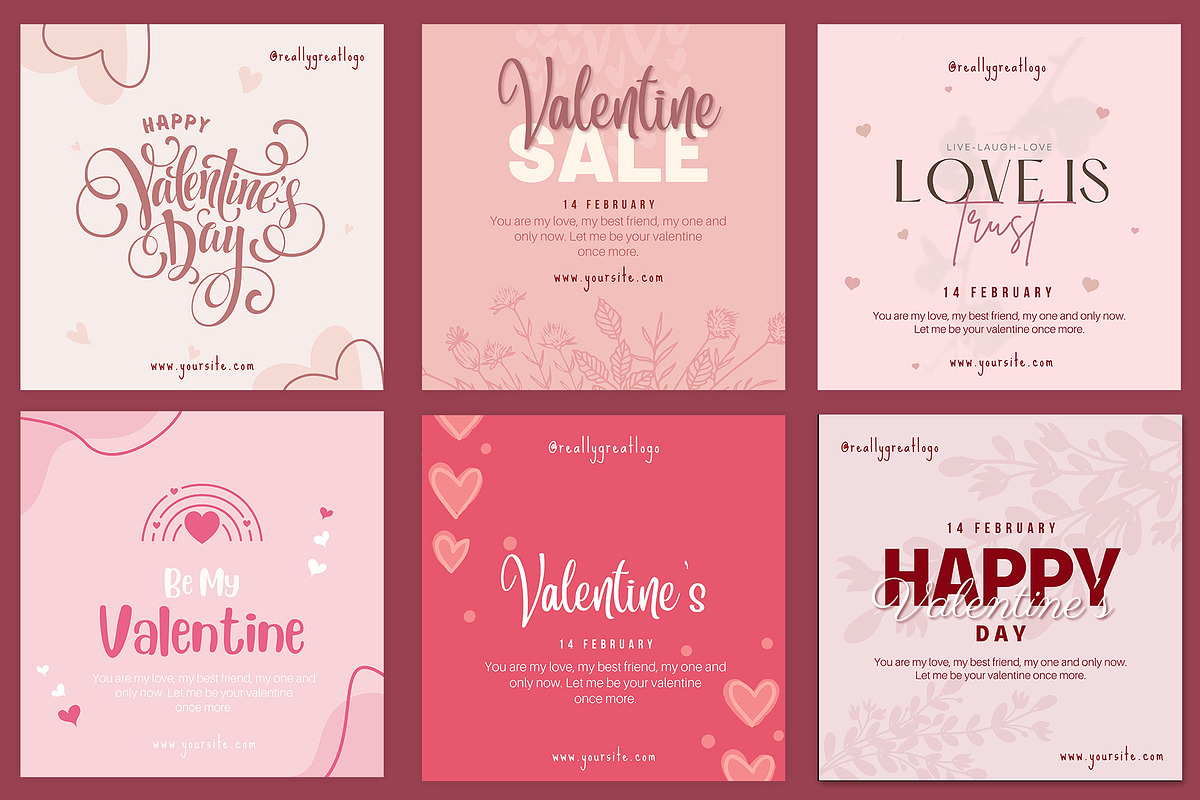 Canva instagram Valentine Template, a Social Media Template by illycreative (Photo 3 of 5)