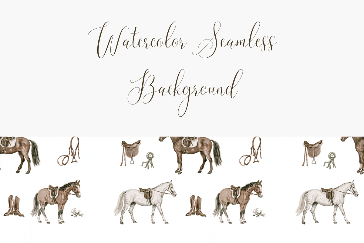 Elegant Horse Seamless Pattern, a Pattern Graphic by Pati Charm Studio (Photo 3 of 6)
