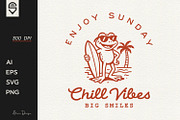 Surfing frog beach illustration, an Animal Illustration by shaondesigns (Thumbnail 1 of 4)