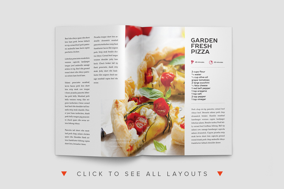 Modern Cookbook InDesign Template, a Brochure Template by Prixel Creative (Photo 2 of 3)