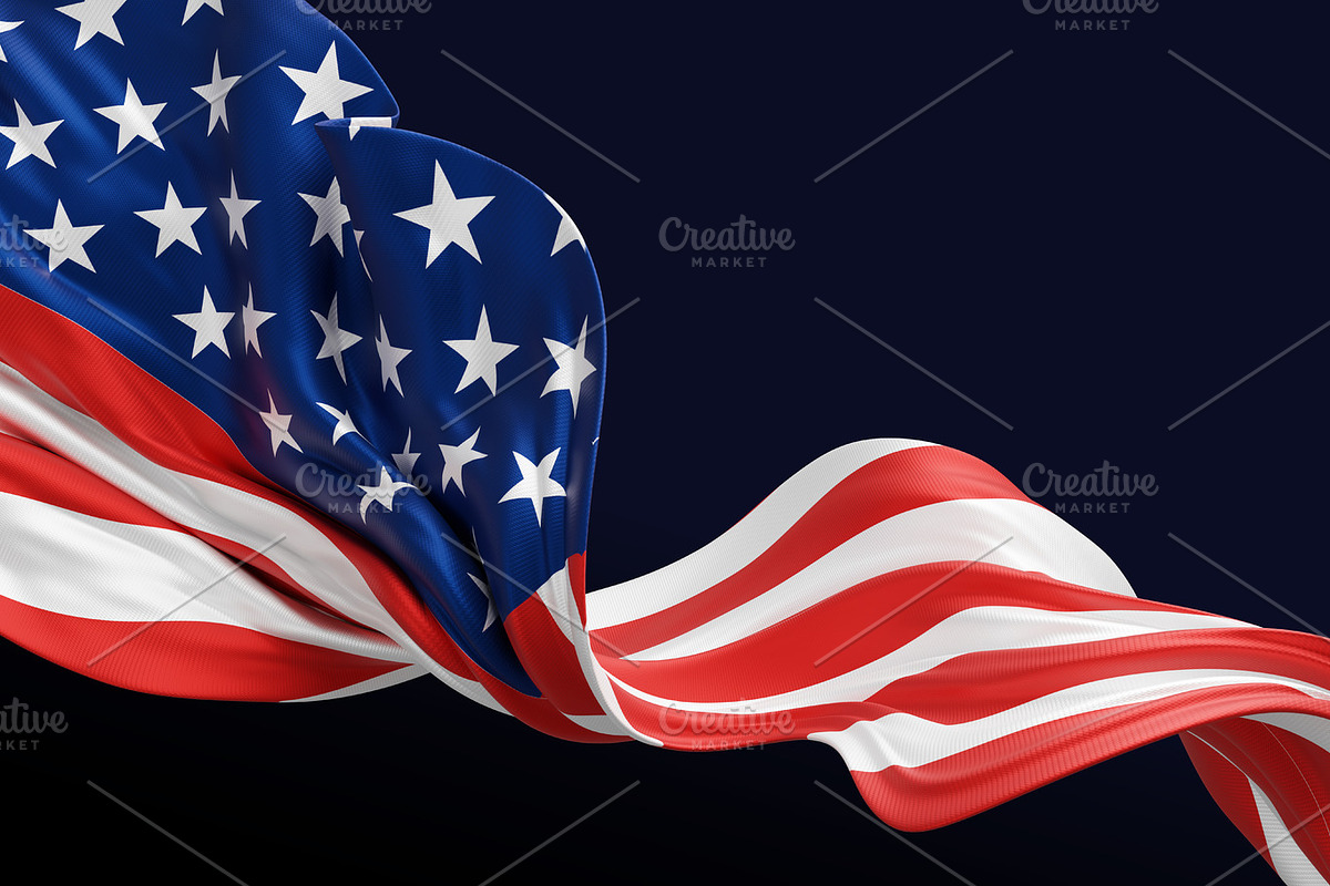 USA or American flag, an Education Illustration by ArtBackground