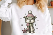 Whimsical Christmas Dog Clipart, a Seasonal Illustration by designcity5 (Thumbnail 4 of 5)