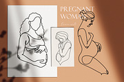 Pregnant woman line art, a Healthcare Illustration by velychko.ua (Thumbnail 10 of 11)