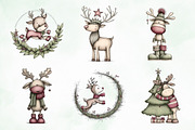 Whimsical Christmas Reindeer Clipart, an Illustration by Creative Art (Thumbnail 4 of 13)