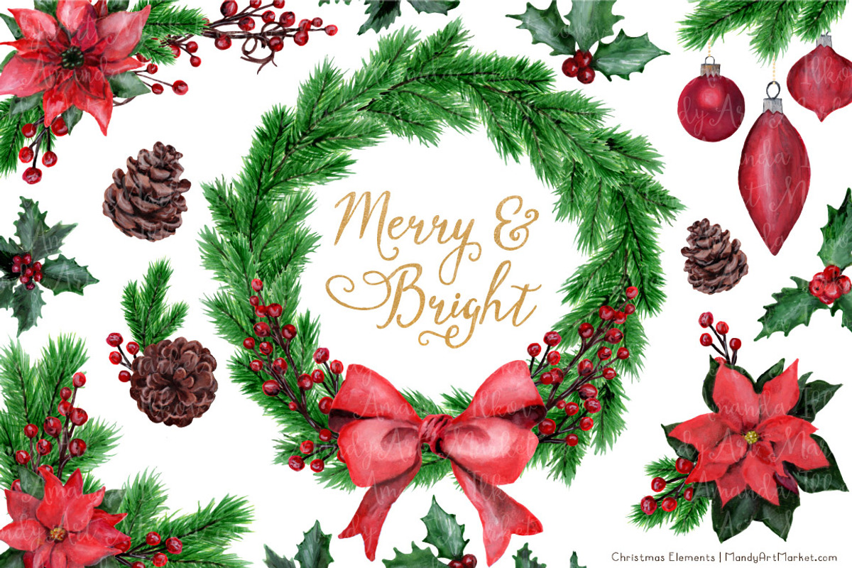 Watercolor Christmas Collection, an Illustration by Amanda Ilkov (Photo 1 of 4)