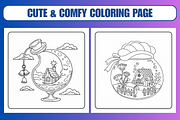 Fairy Bottle Cottage Coloring Pages, a Decorative Illustration by Coco Bloom (Thumbnail 5 of 6)