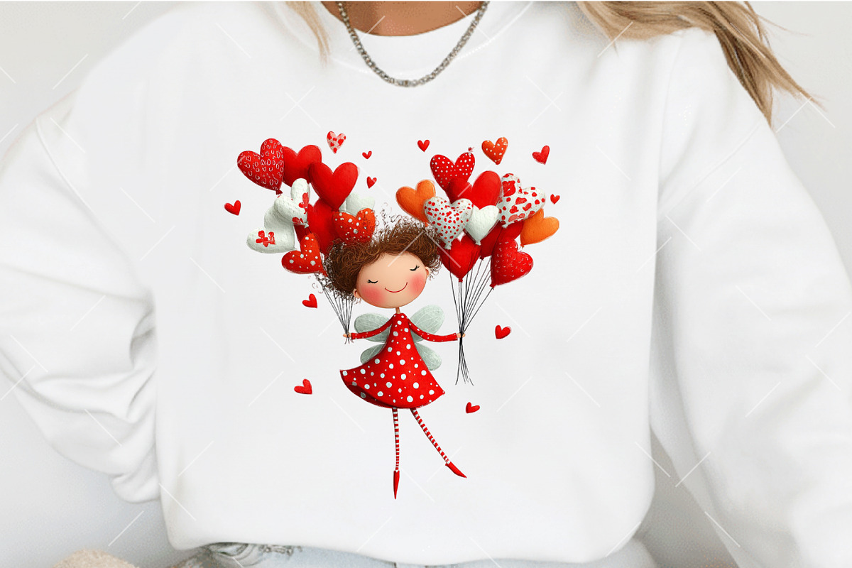 Whimsical Valentine Fairy Clipart, an Illustration by OK Design (Photo 3 of 6)