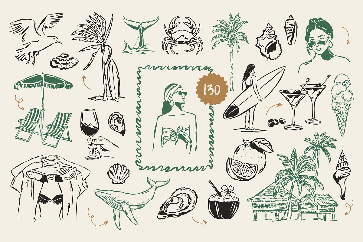 Coastal Lifestyle Illustrations, an Object Graphic by iStar Design (Photo 3 of 15)
