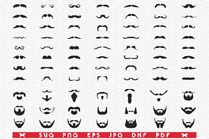 SVG Beard, Moustache, Silhouettes