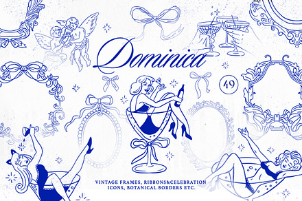 Dominica Vintage Frame Collection, an Object Illustration by NassyArt