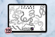 100 procreate snake stamps, a Brush Add-On by Arts For Peace (Thumbnail 8 of 9)