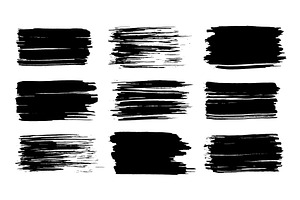 Vector paint brush set. Black ink, an Illustration by the8monkey