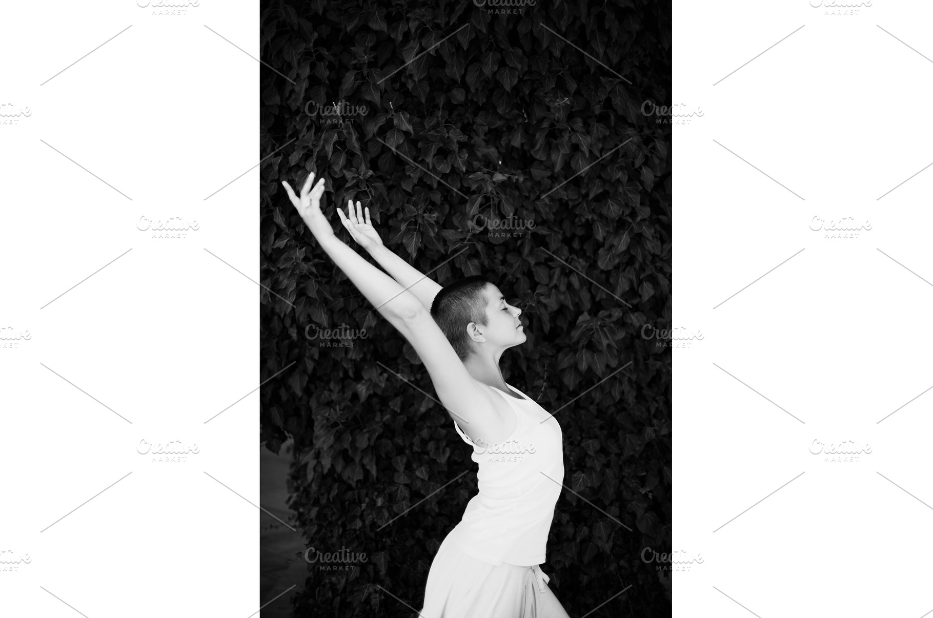 Woman reaching up towards growth in, a Beauty & Fashion Photo by Anna Efetova