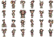 Quirky New Year Girl Clipart, an Illustration by Sublimation Artist (Thumbnail 2 of 6)