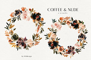 Coffe & Nude Watercolor Flowers PNG, a Decorative Illustration by whiteheartdesign (Thumbnail 4 of 11)