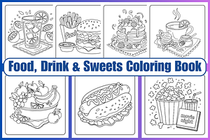 Food,Drinks & Sweets Coloring Pages, a Food Illustration by Coco Bloom