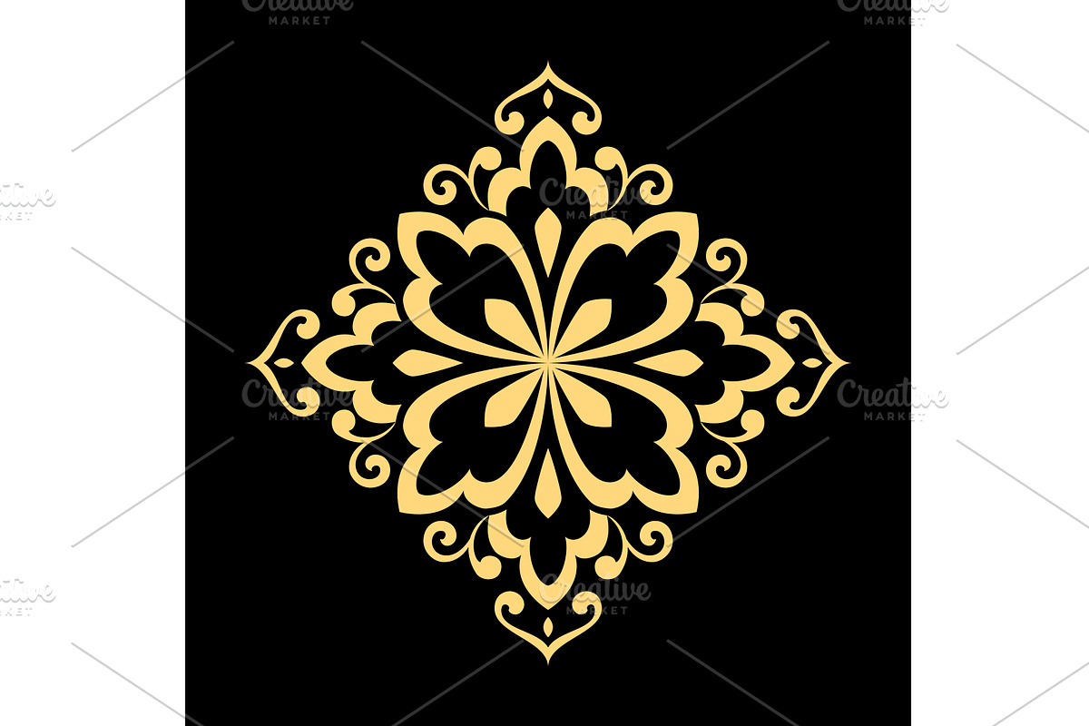 Golden vector pattern on a black, a Decorative Illustration by RODINA (Photo 1 of 3)