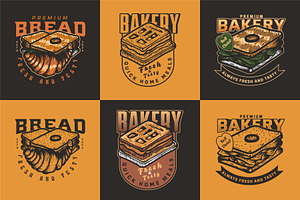 Bakery vintage logo set, a Branding & Logo Template by Billah Hub