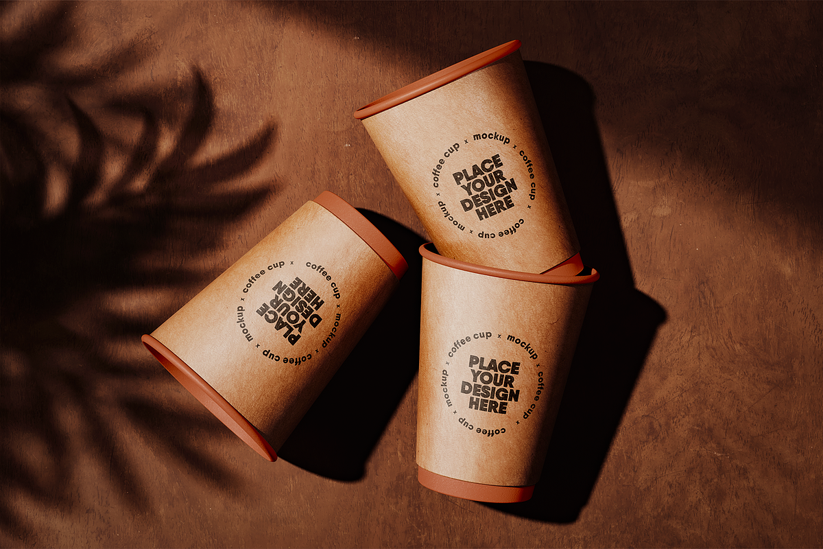 Craft Paper Coffee Cup Mockups, a Cups & Container Mockup by Xtrahive (Photo 2 of 5)