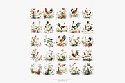 Rustic rooster and chicken watercolo, a Decorative Illustration by Patishop Art (Thumbnail 8 of 8)
