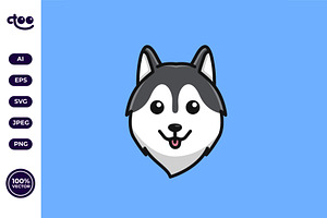 Cute Avatar Siberian Husky Cartoon