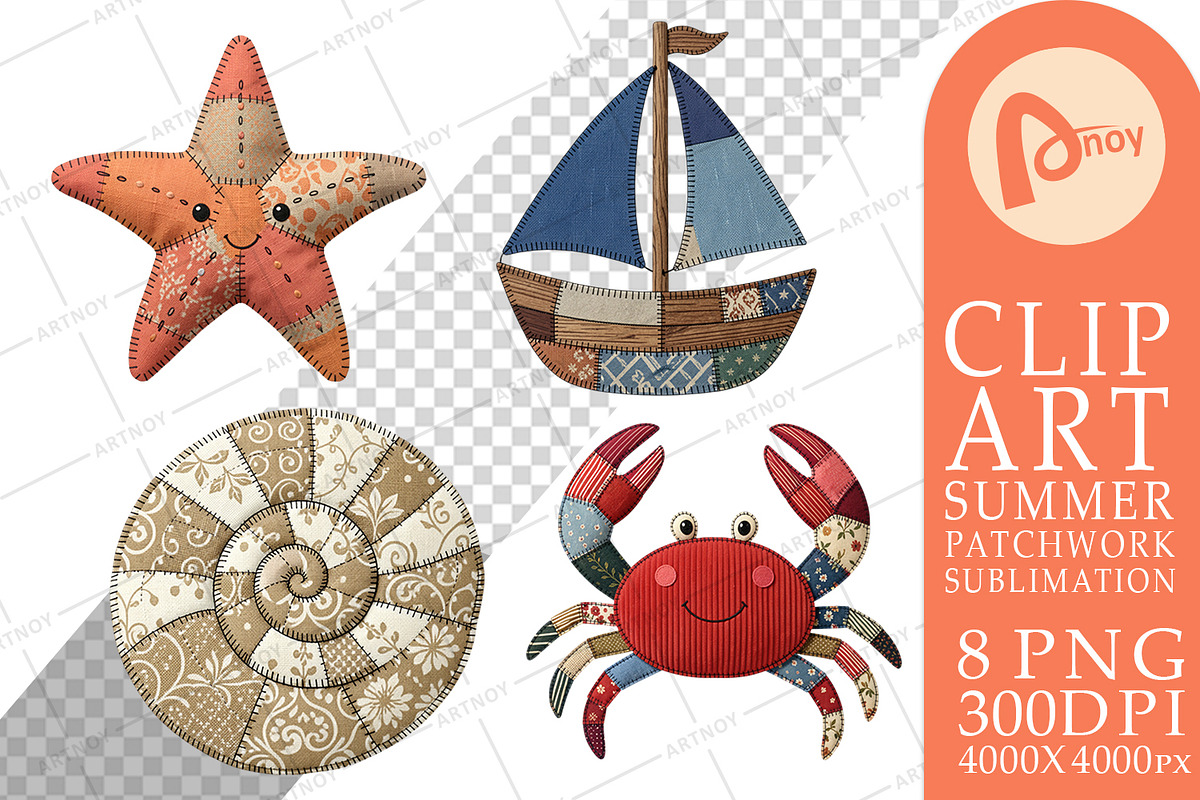 Summer Patchwork Sublimation, a Seasonal Illustration by Artnoy (Photo 8 of 18)