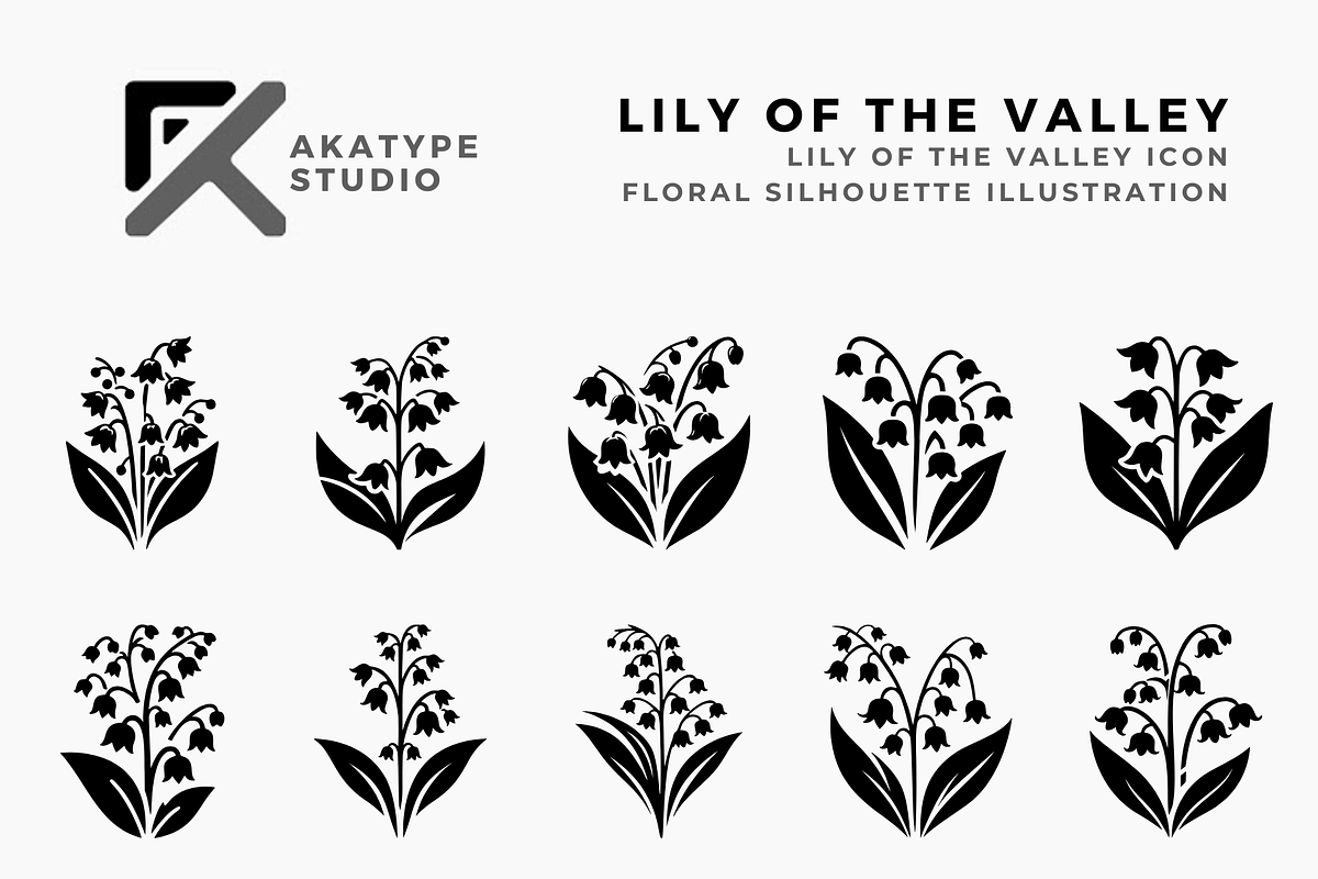 Lily of the Valley Icon Vector, a Solid Icon by Akatype Studio (Photo 1 of 3)