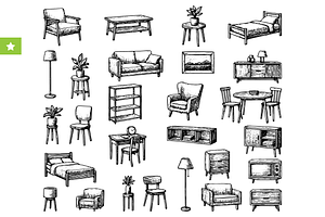 Modern Furniture Collection, an Object Graphic by RT Studio