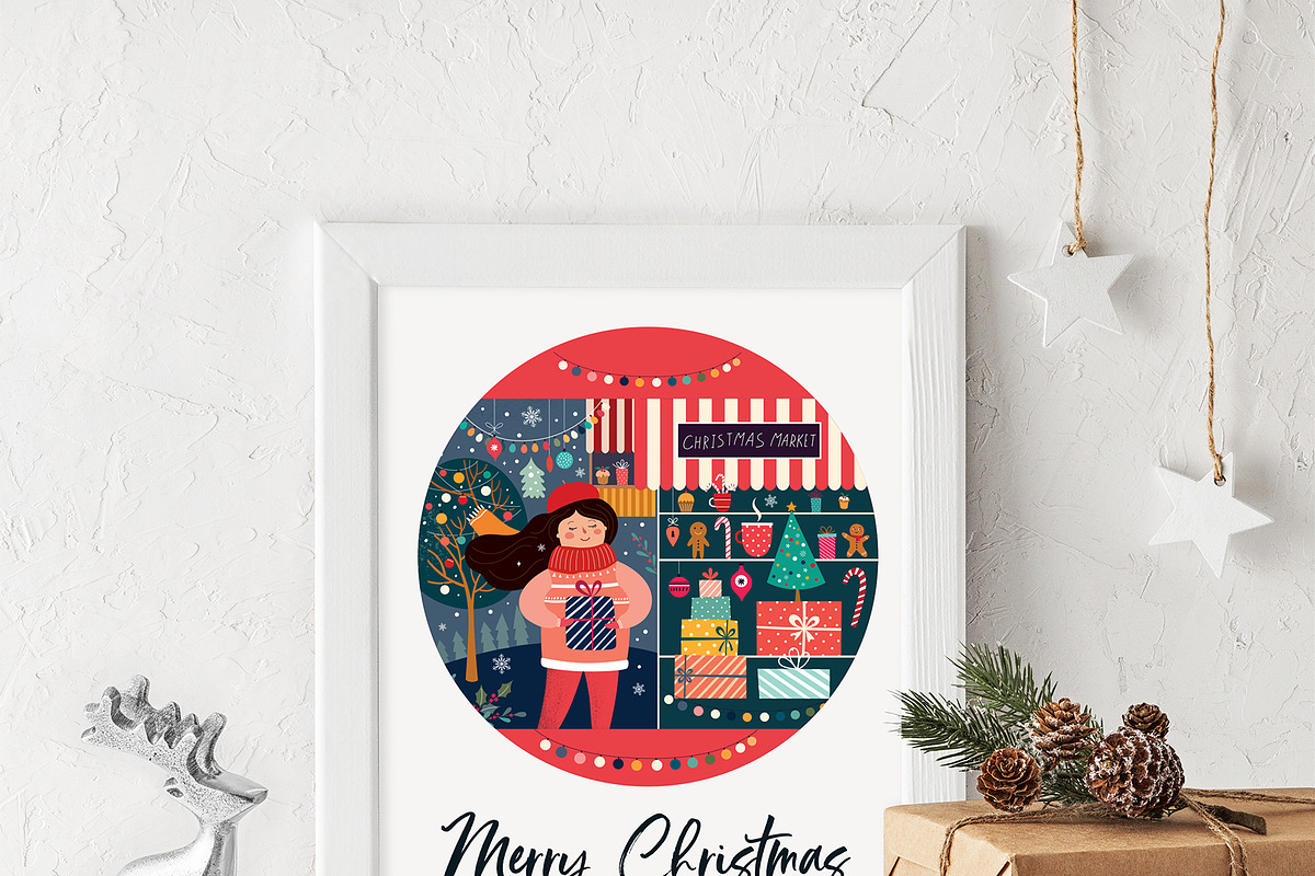 Vintage Christmas collection, a Decorative Illustration by MoleskoStudio (Photo 10 of 11)