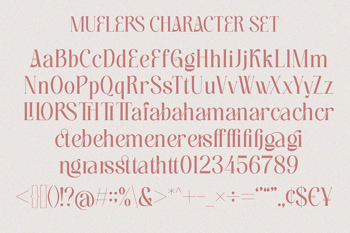 Muflers - Ligature serif font, a Serif Font by Almeera Std (Photo 8 of 8)