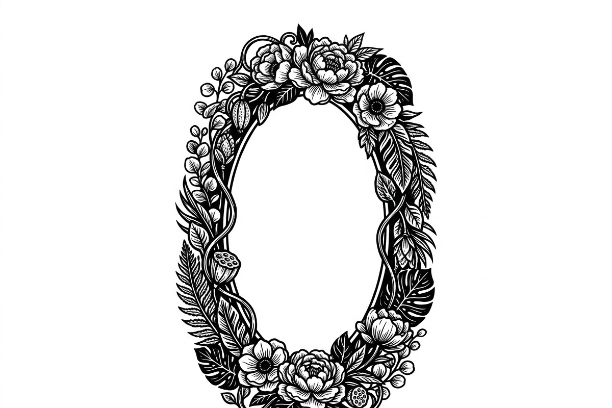 50 Elegant Floral Oval Mirror Frame, a Decorative Illustration by Amazin_art (Photo 6 of 26)