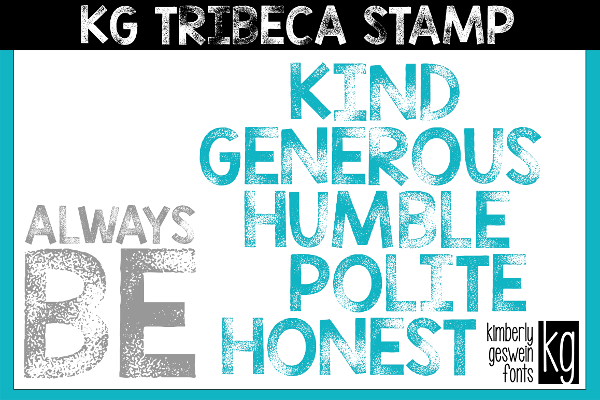 KG Tribeca Stamp Font preview 2